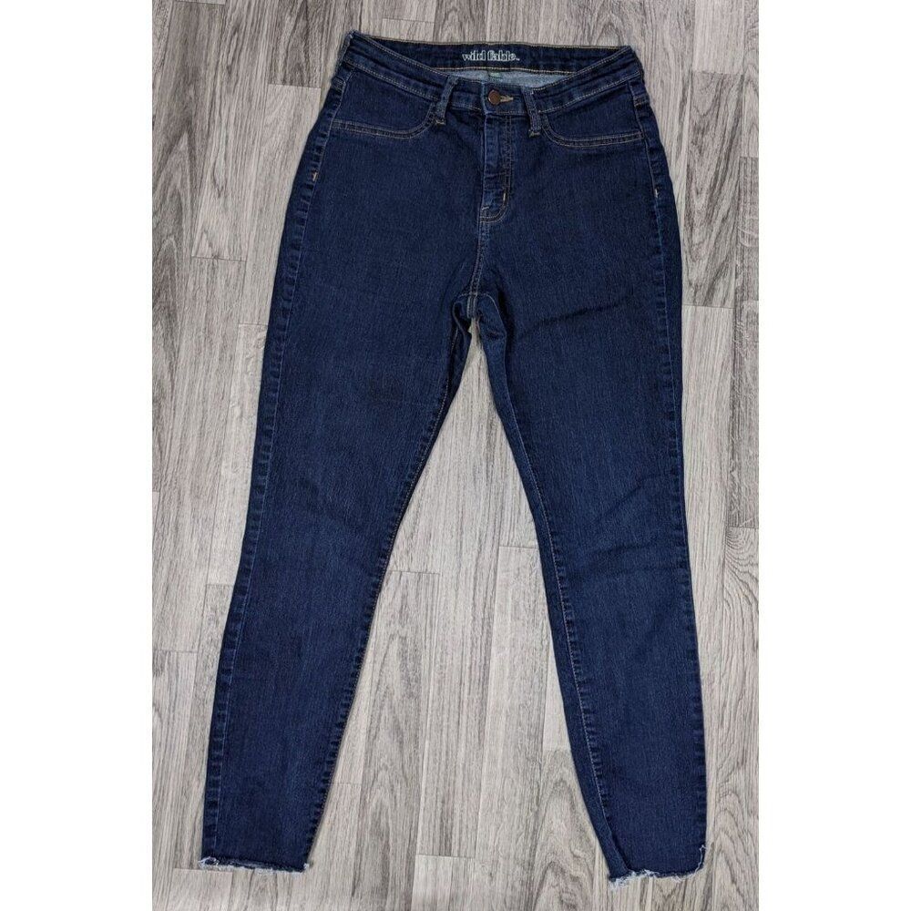 (3/$35) Wild Fable Sized 10/30 Reg Fringe Hem Skinny High‎ Rise Denim Blue Jeans